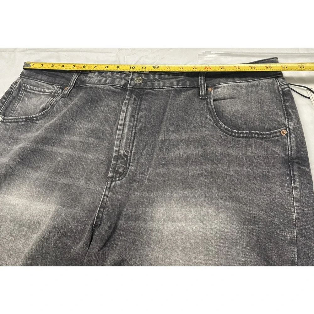 Juicy Couture Women Plus‎ Size 22W High Rise Straight Jeans Raw Hem Gray Marble